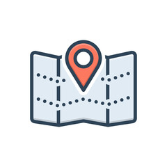 Color illustration icon for territory