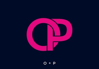 Fototapeta premium Pink color of OP initial letter