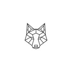geometric wolf head vector © mikaelo