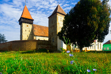 Fortified church in Brateiu village, Transylvania, Romania