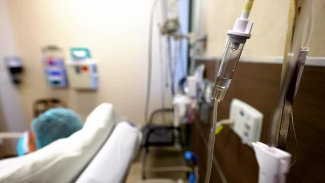 IV drip close up in preop patient intravenous line