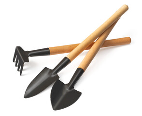 Gardening toolkit isolated on white background