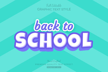 Back to School Cartoon Editable Premium Text Effect Font Style