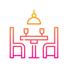 Table setting vector gradient icon style illustration. EPS 10 File