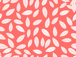 Autumn leaves seamless pattern. Falling leaves. Background for printing on paper, banners and promotional items. Vector illustration