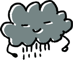 子供が描いた落書きの雨雲