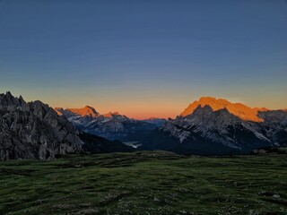 sunrise in the mountains