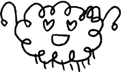 子供が描いた落書きの雨雲