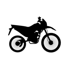 Art & Illustration silhouette, sports motorbike flat on white background