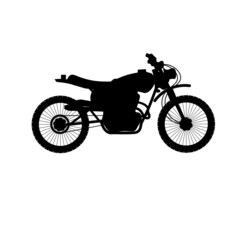 Art & Illustration silhouette, sports motorbike flat on white background