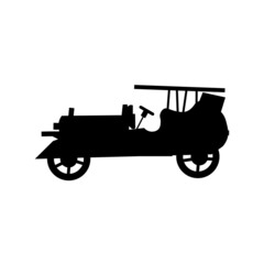 Art & Illustration vintage car silhouette. white background