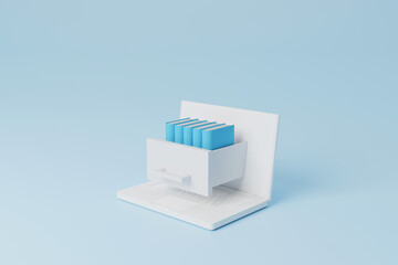 Online class, Online education, E-learning technology on mobile smartphone. Training course and home school on device. 3d illustration