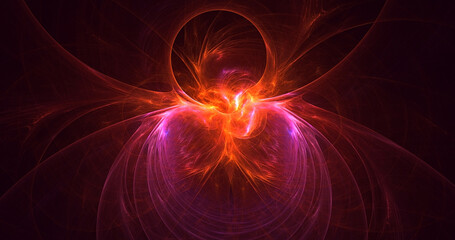 3D rendering abstract multicolor fractal light background