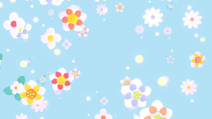 Beautiful flowers pattern. 3d rendered picture.