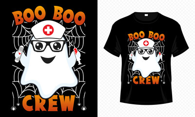 Boo Boo Crew - Cute Halloween T-shirt Design Vector. Good for Clothes, Greeting Card, Poster, and Mug Design.