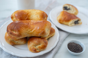 Traditional crescent rolls with poppy seeds