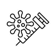 coronavirus vaccine icon vector line style