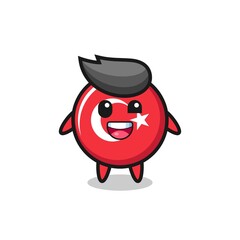 illustration of an turkey flag badge character with awkward poses