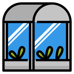 greenhouse line icon