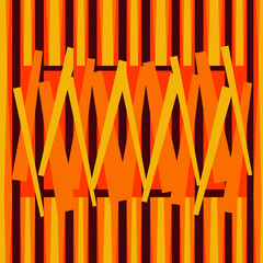 Seamless yellow and orange line, vector pattern illustration