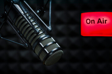 Professional microphone and on air sign