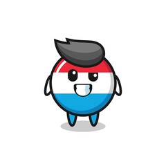 cute luxembourg flag badge mascot with an optimistic face