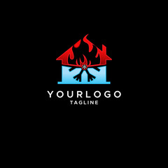 Heating & Coolong Logo Vector