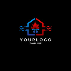 Heating & Coolong Logo Vector