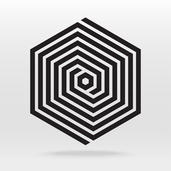 Hexagon maze icon vector background
