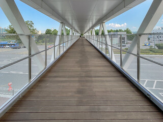 wooden bridge over the river