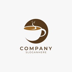 negative space coffee logo icon perfect for coffee shop and restaurant