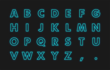 neon alphabet text effect
