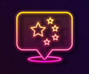 Glowing neon line China flag icon isolated on black background. Vector