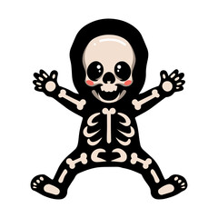 Obraz na płótnie Canvas Cute halloween skeleton cartoon posing