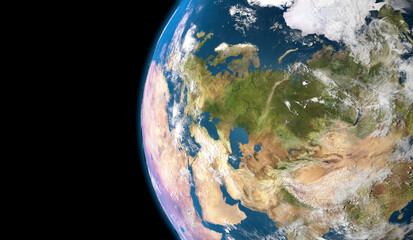 russia seen from space - 3D rendering