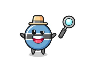 illustration of the botswana flag badge mascot as a detective who manages to solve a case