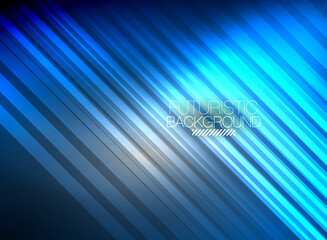 Fototapeta na wymiar Bright neon color techno abstract background, shiny glowing neon lines in the dark background