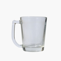 Empty glass cup isolated on a white background