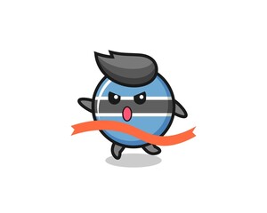 cute botswana flag badge illustration is reaching the finish