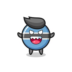 illustration of evil botswana flag badge mascot character