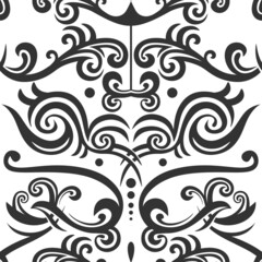 Tribal ethnic seamless pattern. Vintage style isolated on white background. Can be used as tattoo or seamless ornament. Ethnic bohemian hand drawn design. Vector illustration