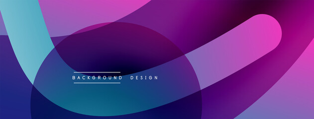Abstract overlapping lines and circles geometric background with gradient colors