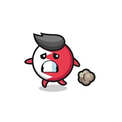 illustration of the bahrain flag badge running in fear