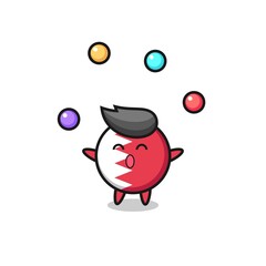 the bahrain flag badge circus cartoon juggling a ball