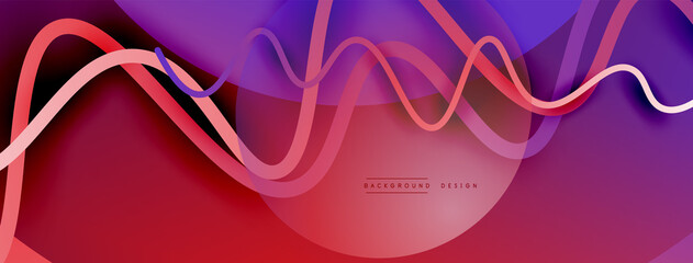 Abstract gradient background with wave line with shadow effect. Geometric composition. 3D shadow effects and fluid gradients