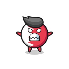 wrathful expression of the bahrain flag badge mascot character
