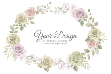 Beautiful soft floral frame template