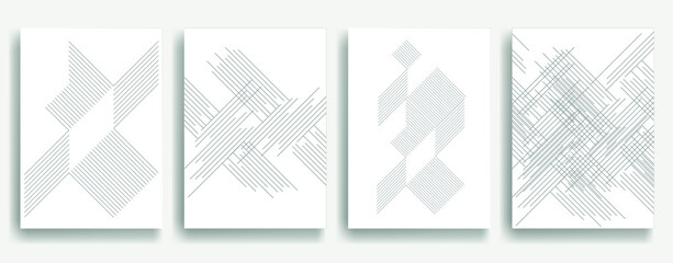 Fototapeta premium Abstract Hipster Lines Background . Vector Line Design . Poster template . Minimal art .