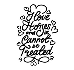 Horse pattern design. Horse with girl rider in cartoon style. Vector illustration.