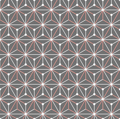 Japanese Pastel Hexagon Star Vector Seamless Pattern